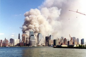 Fires breaking out in the towers on 9-11